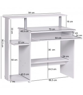 STUDY 2 - Skrivebord - hvid